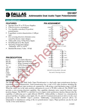 DS1807S+T&R datasheet  